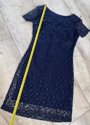 Гіпюрова сукня. темно синій колір. розмір s.2 фото