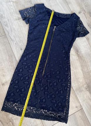 Гіпюрова сукня. темно синій колір. розмір s.5 фото