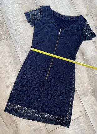 Гіпюрова сукня. темно синій колір. розмір s.7 фото