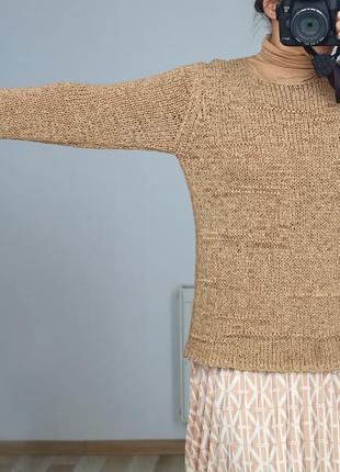 Оверсвйз кофта шерстяная джемпер женский кэмэл телесная кофта базовая4 фото