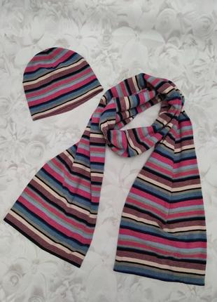 Gallo италия набор шапка и шарфик на девочку  на 5-12 лет