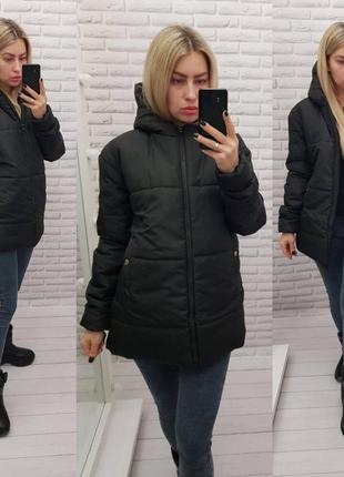 Нова жіноча зимова куртка пуховик легка зручна стильна чорна чорний чорного кольору а070
