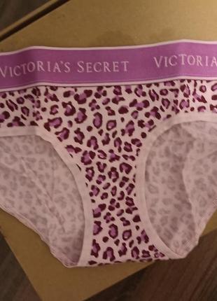 Трусы victoria's secret слип леопардовые розовые кэжуалы хлопок4 фото