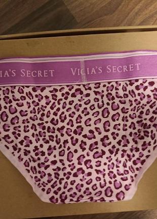 Трусы victoria's secret слип леопардовые розовые кэжуалы хлопок6 фото