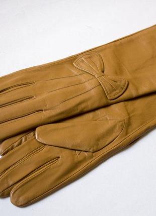 Женские очень качественные кожаные перчатки длинные 340мм3 фото
