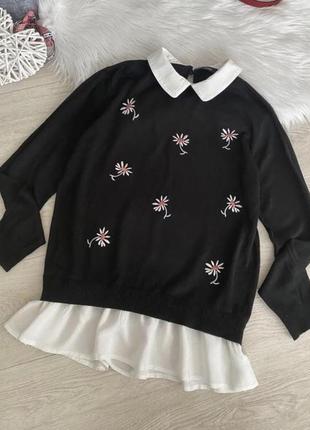 Тонкий свитерок на девушку с воротником 2