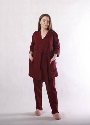 Комплект тройка халат і піжама пижама3 фото