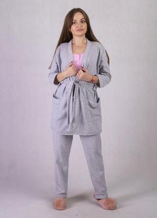 Комплект тройка халат і піжама пижама2 фото