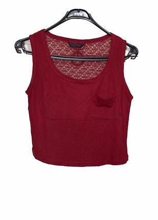 Шикарна коротка майка топ з ажурною спиною