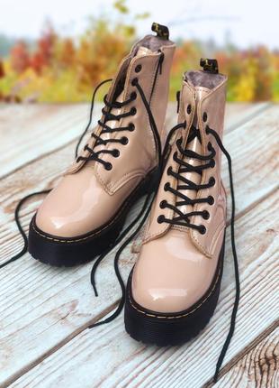 Зимові жіночі черевики dr. martens, женские зимние ботинки доктор мартинс2 фото