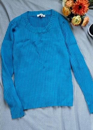 Яскравий светр джемпер пуловер рубчик бавовна1 фото