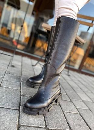 Трендові чоботи труби шкіра