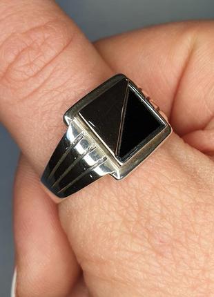 Перстень срібне з обсідіаном 21,5 4,952 фото