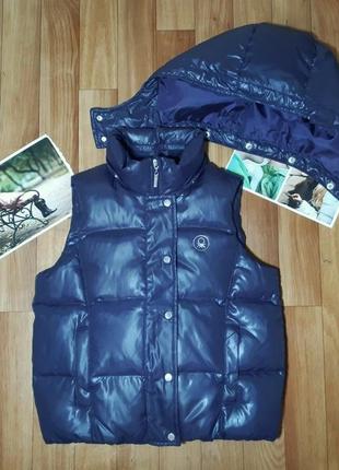 Стильна брендовий пуховий жилет, безрукавка, пуховик, куртка benetton 7-9 років7 фото