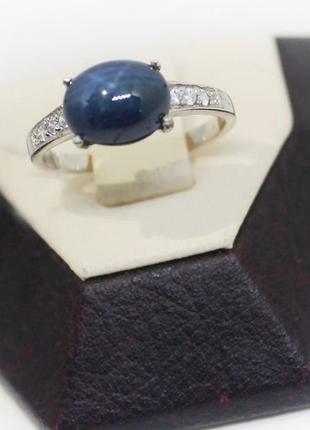 Кольцо серебряное с чёрной звездой 19 2,7 г