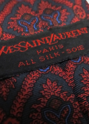 Yves saint laurent винтажный шёлковый галстук6 фото