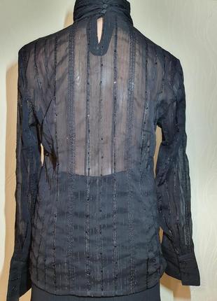 Шифоновая полупрозрачная блуза в в пайетки5 фото