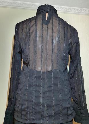 Шифоновая полупрозрачная блуза в в пайетки6 фото