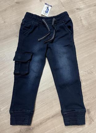 Штани джогери джинси утеплені для хлопчика lupilu1 фото