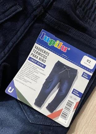Штани джогери джинси утеплені для хлопчика lupilu4 фото