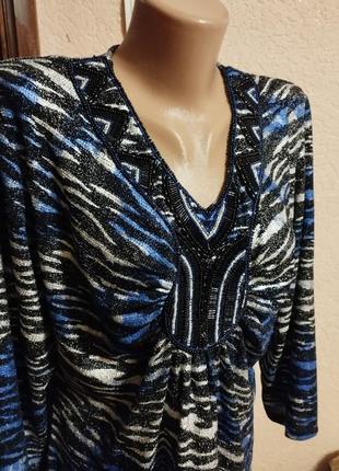 Нарядна блискуча жіноча блуза з бісером,розмір 16 на 48-52розмір від touch3 фото