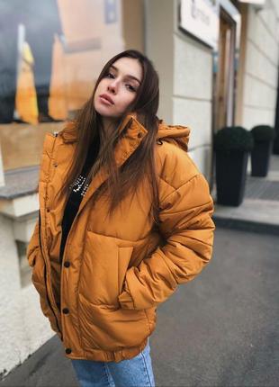 Куртка зимова оверсайз ❄️❤️тепла курточка, унісекс, накладений платіж