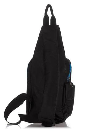 Рюкзак на одну лямку кроссбоди adventurer, чорний з синім4 фото
