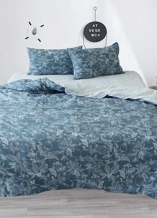 Сатиновый семейный комплект постельного белья с красивым узором с компаньоном s4601 фото