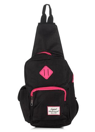 Городской рюкзак кроссбоди adventurer, черный с розовым