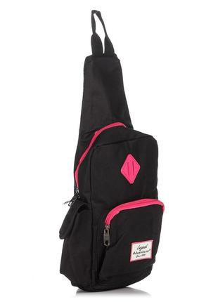 Городской рюкзак кроссбоди adventurer, черный с розовым3 фото