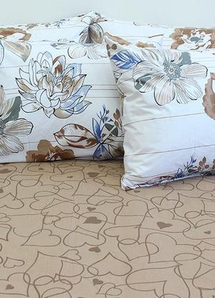 Двуспальный комплект постельного белья цветочный узор с компаньоном r-v81652 фото