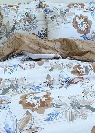 Двуспальный комплект постельного белья цветочный узор с компаньоном r-v81653 фото