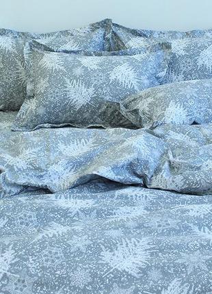 Комплект новогоднего евро постельного белья из турецкого ранфорса r-t91332 фото