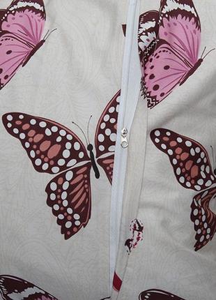 Комплект постельного белья люкс сатин семейный на молнии бабочки, высокое качество с бабочками s3463 фото