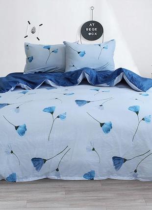 Сатиновый комплект постельного белья семейный размер с компаньоном s4921 фото