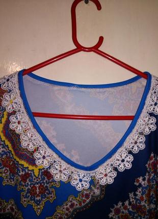 Женственная,трикотаж-масло блузка,с кружевом,большого размера,мега батал,bittle rose3 фото