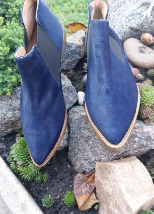 Стильні черевики челсі з натурального хутра італія
