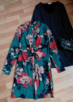 💚сукня сорочка смарагдового відтінка в принт 💚платье рубашка в цветочный принт от bodyflirt