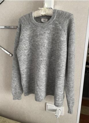 Фірмовий вовняний светр джемпер оверсайз вовна альпака у стилі зара h&m