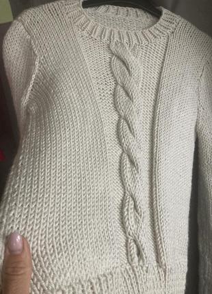 Стильный свитер объёмный вязки 👌9 фото