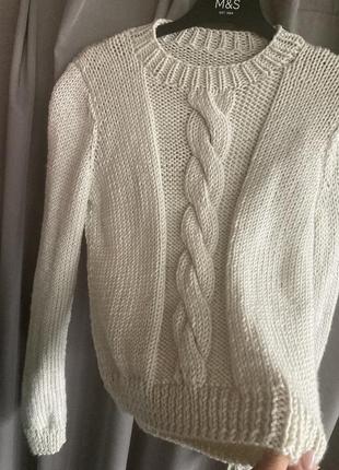 Стильный свитер объёмный вязки 👌4 фото