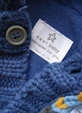 Теплая вязаная тепла в'язана кофта светр свитер джемпер худи толстовка с капюшоном next5 фото