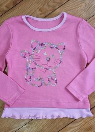 Блуза для девочки "котенок", цвет розовый и малиновый