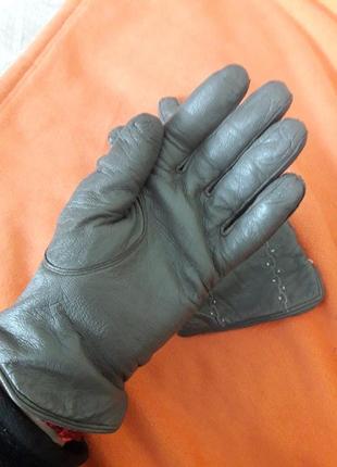 Шкіряні рукавиці на підкладці зима шкіра2 фото