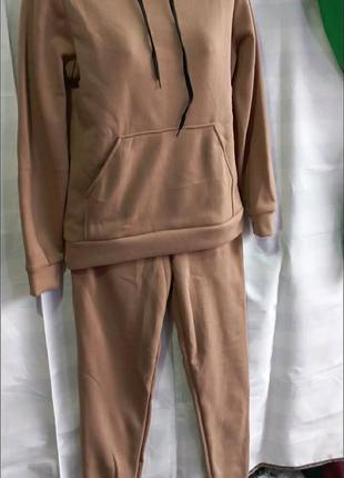 Спортивний жіночий костюм на флісі, батал, бузковий хакі блакитний мокко синій зелений коричневий