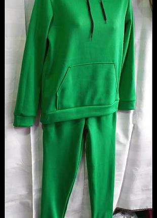 Спортивний жіночий костюм на флісі, батал, бузковий хакі блакитний мокко синій зелений коричневий