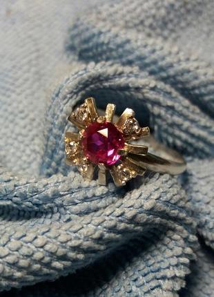 Серебряное кольцо с натуральным рубином2 фото