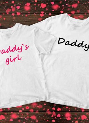 Футболки с принтом для папы и дочки