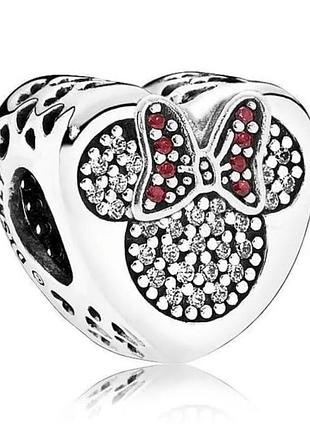 Серебряный шарм микки и минни серебро 925 pandora