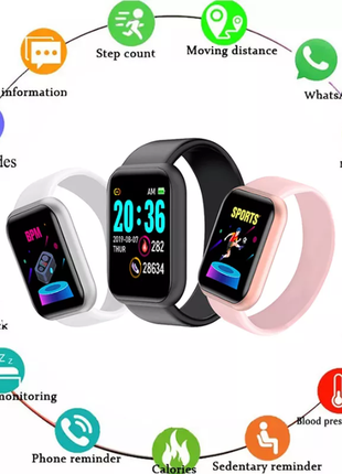 Смарт-часы smart watch y68 шагомер,подсчет калорий и т.д